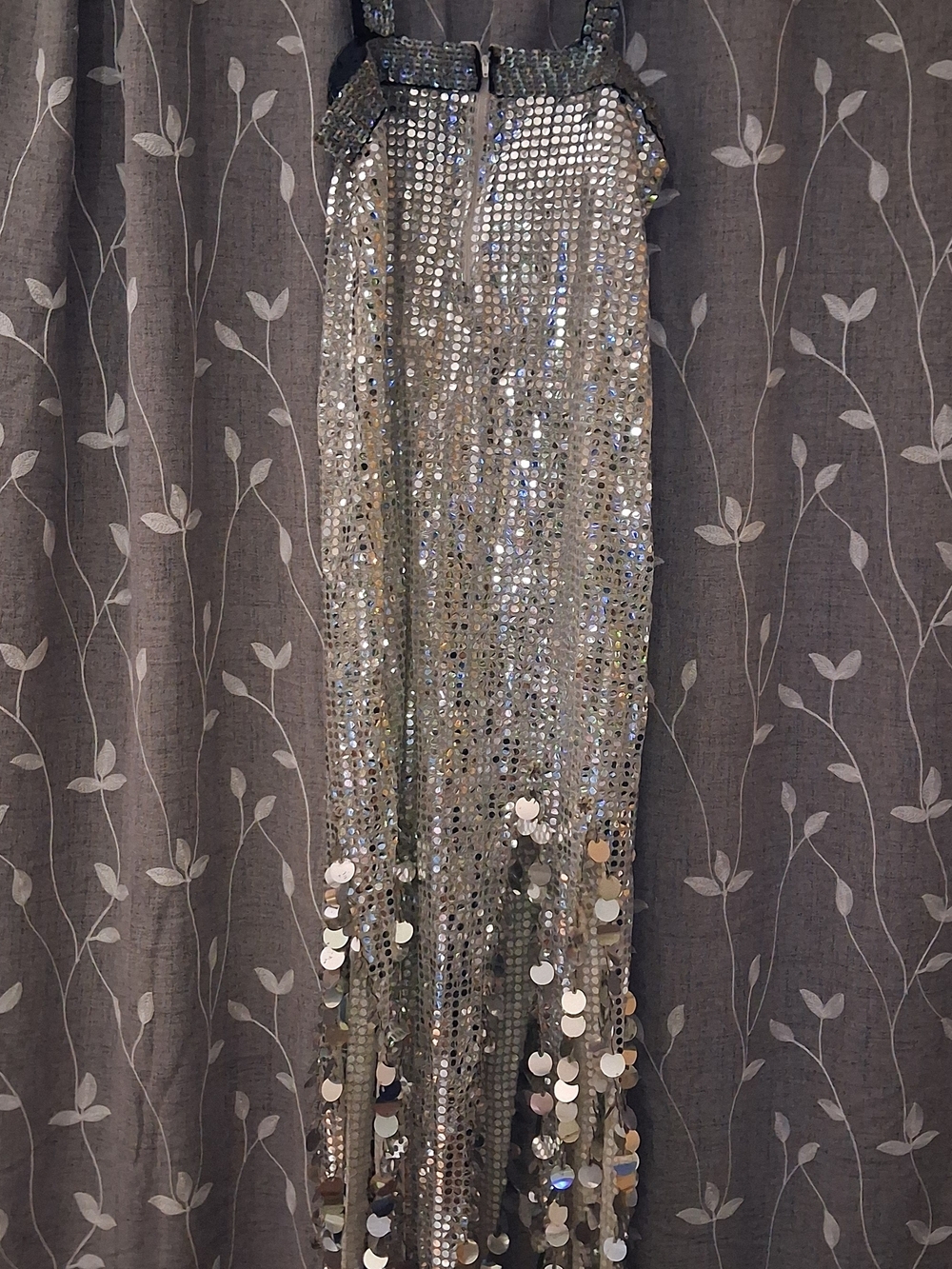 Vintage Silver Sequin Fringe Dance Dress - Picture 2 of 3